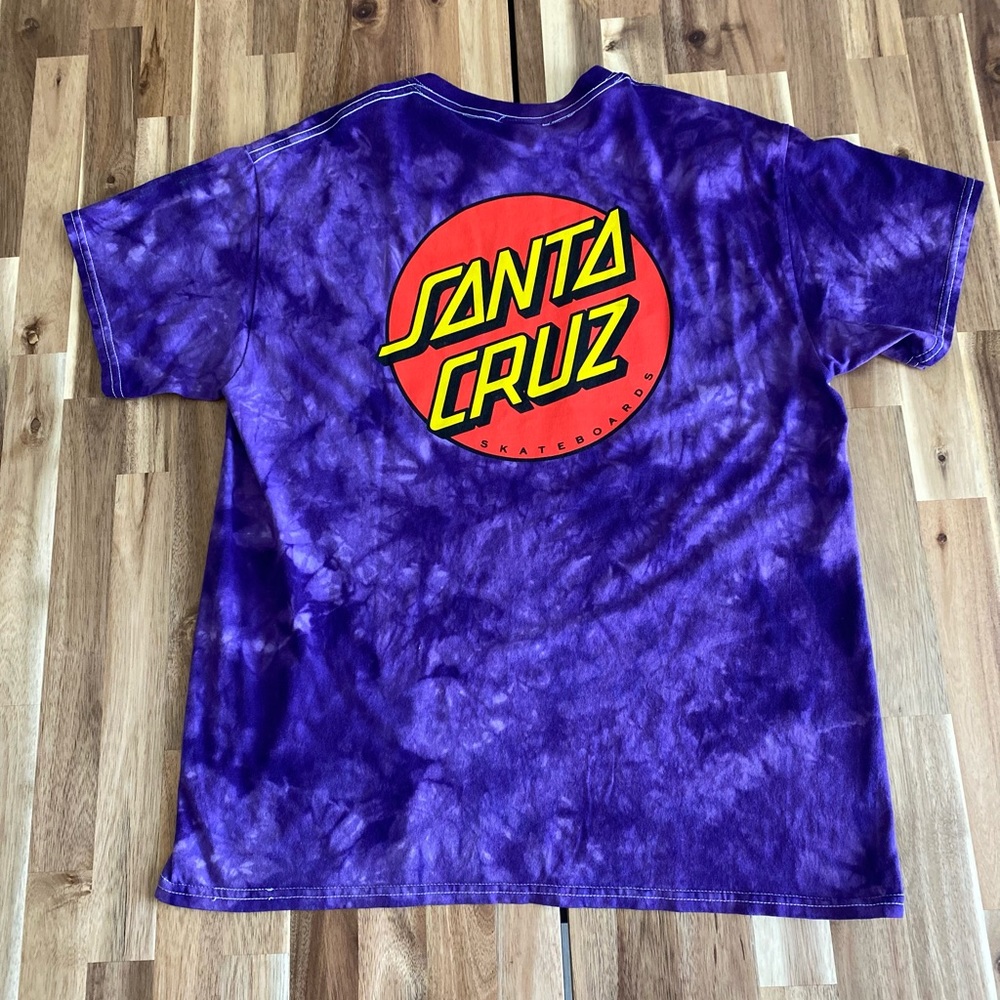 Santa Cruz Skateboard T-Shirt Purple Tie Dye